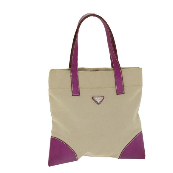 PRADA Tote Bag Canvas Beige - Picture 1 of 16
